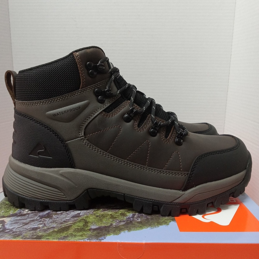 Ozark Trail OT Meadows 2.0 Men's Hiking Boots Size 10.5 Brown Waterproof Leather